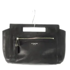コーチ COACH クラッチバッグ ハンドバッグ レザー 革 ロゴ型押し 黒 ブラック /CK25 ■GY18