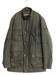 【お得なクーポン配布中!】 バブアー インターナショナル オイルド ジャケット メンズ L  3ワラント ハーフ コート ジャンパー ブルゾン 中綿 キルティング オリーブ