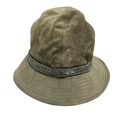 COACH(コーチ) ハット M/L - ダークブラウン×シルバー ビーズ レザー