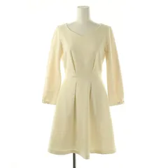プロポーション ボディドレッシング PROPORTION BODY DRESSING ウールブークレーパール付きワンピース ひざ丈 長袖 1 アイボリー /AT ■OS ■GY39 ■AX