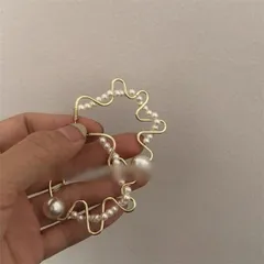 種類2：画像の色/5.3*1.2cm/1点 真珠の耳輪 ピアス (T)