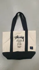 STUSSY WORLD TOUR トートバッグ アイボリー/ブラック