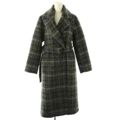 マーキュリーデュオ MERCURYDUO 24AW シャギーロングチェスターコート S ダークグレー ブラック ライトグレー /DO ■OS