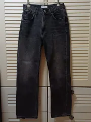 ZARA ザラ レディース ブラックデニム デニム ズボン ハイウエスト ストレート ストレート フィット 38 28 サイズ