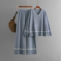 美品✨ベイジ トリアセテート混 オールインワン ノースリーブ ネイビー 