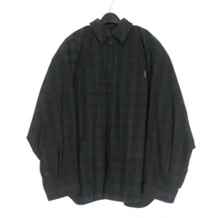 バレンシアガ BALENCIAGA 23AW Detachable Flannel Shirt 2WAY フランネルシャツ XS ネイビー/グレー 751728 TOM17 国内正規のサムネイル
