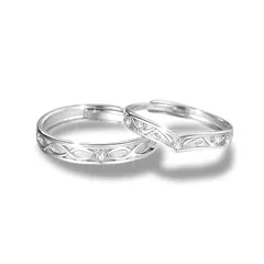 【新品】 [MIKAMU] 人気 愛の証 ペアリング メンズリング レディースリング 最高級ジルコニア シルバー925 純銀製 フリーサイズ 人気 婚約指輪 結婚指輪 友達 恋人へ プレゼント ジュエリー 専用ボックス付き (ペアリング C)