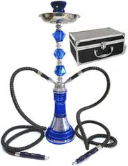 【大型サイズ 】ブルーシーシャ(ホース2本) 水タバコセット 水パイプ 本体 専用ケース入り//731033