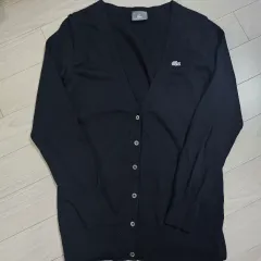 レディース 95 ラコステ ブラック ウール カーディガン