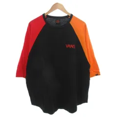 バンズ VANS Tシャツ 七分袖 XL 黒 ブラック ラグランスリーブ 切り替え 胸ロゴ /FFのサムネイル
