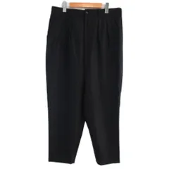 コムデギャルソンオム COMME des GARCONS HOMME 美品 19AW 日本製 ウールフラノ2タックサルエルパンツ スラックス ワイド L 黒 ブラック HD-P035