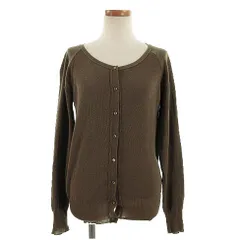 B&Y ユナイテッドアローズ BEAUTY&YOUTH ビューティー&ユース カーディガン ラウンドネック 長袖 ウール フランス製 ブラウン系