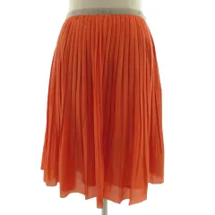 イネド INED スカート プリーツ ひざ丈 シンプル オレンジ 11