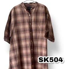 Pendleton（ペンドルトン）チェックスタンドカラーＡラインシャツワンピース ベージュ色 ブラウン色 フリーサイズ レディースワンピース　管理SK504