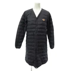 ダントン インナーダウンジャケット ノーカラー ミドル丈 パープル 紫 