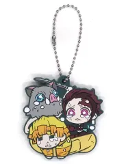 【中古】雑貨 竈門炭治郎＆我妻善逸＆嘴平伊之助 「鬼滅の刃 キャラばんちょうこう ラバーマスコット 捌ノ型」