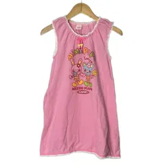 メゾピアノ mezzo piano キャラクタープリント ノースリーブ ワンピース フリルレース 130 ピンク ■GY14 キッズ