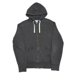 M ポロラルフローレン グレー 起毛 フードジップアップ