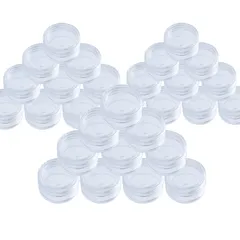 新品 DFsucces 小分け丸ケース 10ml 30個セット プラスチック クリーム アクセサリーケース ビーズ ネイル収納ボックス 小物用収納ボ 化粧品 詰め替え容器 透明 便利グッズ 出張 旅行用品 家庭用 (透明 30個-10ml)