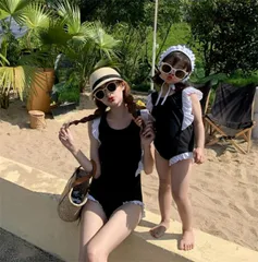 可愛い系 洋服 ワンピース水着 親子 ガールズ 女の子 水着 温泉 かわいい[K](T)