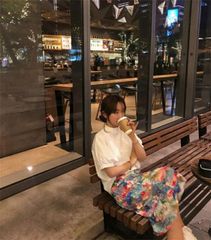 中川政七商店 タイプライター生地のバルーンスカート ギンガムチェック