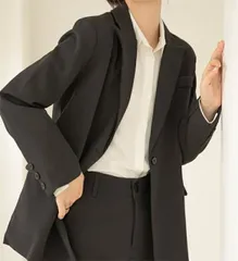 種類4：ブラック(コート+九分丈パンツ)/2XL 体型カバーに効く通勤スーツ2点セット (T)