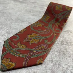 【Christian Dior】ペイズリー柄ネクタイ　レッド