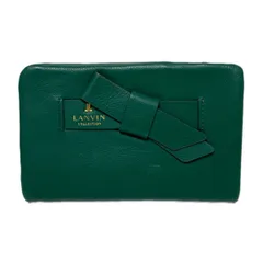 LANVIN COLLECTION(ランバンコレクション) 2つ折り財布 - グリーン リボン レザー