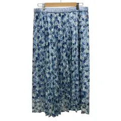 Rose Tiara(ローズティアラ) ロングスカート サイズ46 XL レディース - ライトブルー×ネイビー×アイボリー レース/ウエストゴム