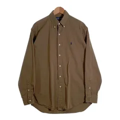 Ralph Lauren ラルフローレン BLAKE コットン ボタンダウンシャツ 長袖 ブラウン Size M