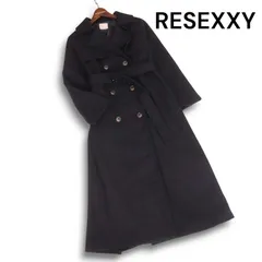 25AW★ RESEXXY リゼクシー 秋冬★ ウールライク ロング トレンチ コート Sz.F レディース 黒