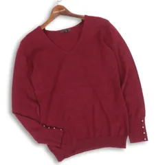 K.T. ケーティー キヨコタカセ 秋冬 カシミヤ100％★ 袖ボタン Vネック ニット セーター Sz.9　レディース
