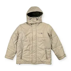 90s TOMMY JEANS トミーヒルフィガー フード付き 中綿 ジャケット サイズ M /フラッグタグ/メンズ/アイボリー系/ビンテージ