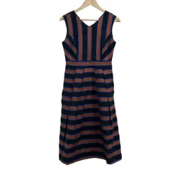 Grace Class(グレースクラス) ワンピース サイズ38 M レディース美品  - 黒×ブラウン×ブルー 半袖/ひざ丈/ボーダー/ラメ