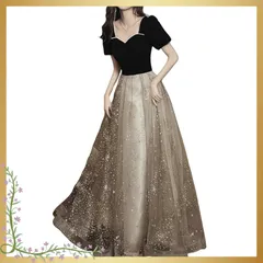 [MATSUMIZUYU] パーティードレス ドレス 大人 ピアノ 発表会 花嫁ドレス ロングドレス イブニングドレス 宴会ドレス イブニングドレス エレガント フォーマル 結婚式 披露宴 パーティー 演奏会L 0