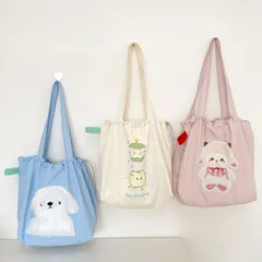 大容量巾着バッグ　犬デザイン (T)