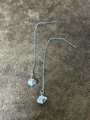 ハーキマーダイヤモンド　アメリカンピアス　チェーンピアス