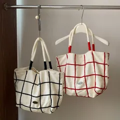 チェック柄大容量トートバッグ (T)