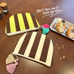 ハンドメイド 本革 プリン風ポーチ 小物入れ - メルカリ