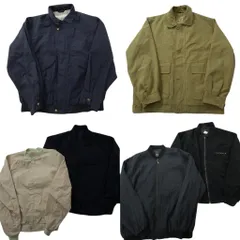 古着卸 まとめ売り ブルゾン ジャケット 6枚セット (メンズ 2XL /52 /54 ) スタジャン型 無地 比翼 ブラック 中古 古着 ND1317