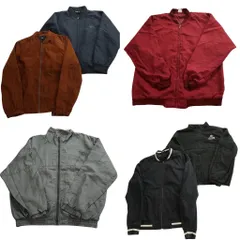 古着卸 まとめ売り ブルゾン ジャケット 6枚セット (メンズ M ) スタジャン型 ワンポイント レッド 中古 古着 ND1340