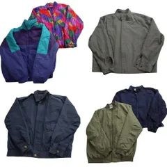 古着卸 まとめ売り ブルゾン ジャケット 6枚セット (メンズ L ) マルチカラー スタジャン型 ナイロン 中古 古着 ND1338