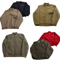 古着卸 まとめ売り ブルゾン ジャケット 6枚セット (メンズ L /XL /40 ) スタジャン型 ワンポイント スタンドカラー 中古 古着 ND1328