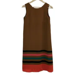 Diagram GRACE CONTINENTAL(ダイアグラム) ワンピース サイズ36 S レディース - ブラウン×オレンジ×マルチ 半袖/ひざ丈/ボーダー