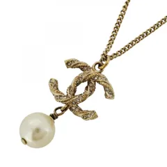 CHANEL シャネル ロゴ プレート ロングネックレス 31 5 19 シルバー