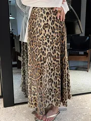 ロングスカート　ヒョウ柄 (T)