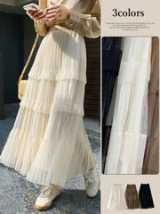 美品＊trefule トレフル お袖ふわっとティアードワンピース ロング