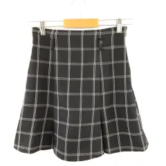 ワンアフター アナザー ナイスクラップ one after another NICE CLAUP ミニスカート プリーツ チェック 黒 白 F *A762