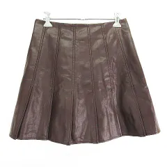 イング INGNI スカート ボトムス スカパン ミニ丈 プリーツ インナーパンツ付き フェイクレザー F ブラウン ※EKM