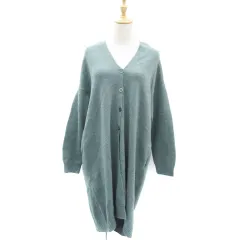 ニコアンド Niko and.. カーディガン ロング丈 Vネック ウール グリーン 緑 /YM32